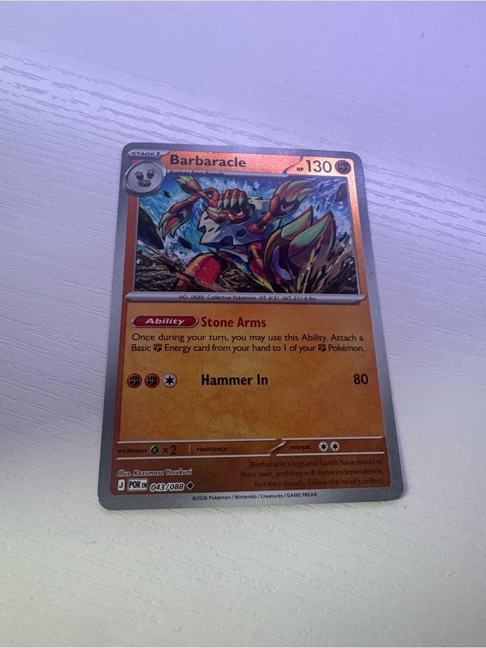 Barbaracle Pokémon Card Holo